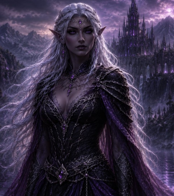 Dark Elf Journaling Notebook cover featuring a dark elf design