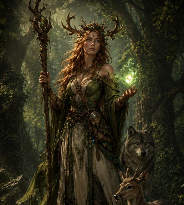Fantasy Druid Journal cover featuring a nature-attuned druid design