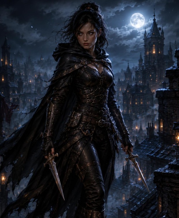Fantasy Rogue Journal cover featuring a stealthy rogue assassin design